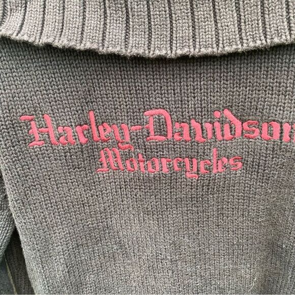 Harley Davidson Knit Zip Up Cardigan Sweater - Picture 5 of 6